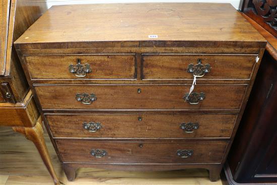 A Regency mahogany chest of drawers, W.91cm